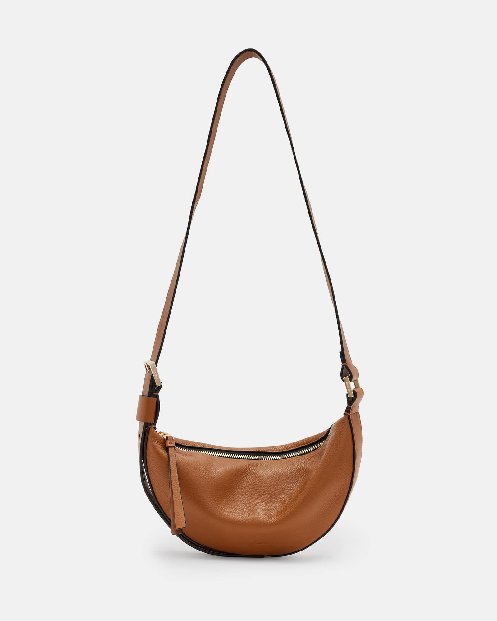 Half Moon Leather Crossbody Bag SEPIA BROWN | ALLSAINTS
