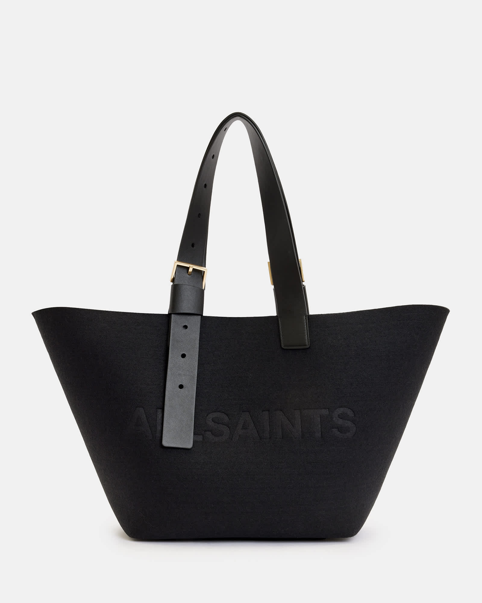 祝開店！大放出セール開催中 Anik Spacious US ALLSAINTS | Black Bag Tote Logo Felt バッグ