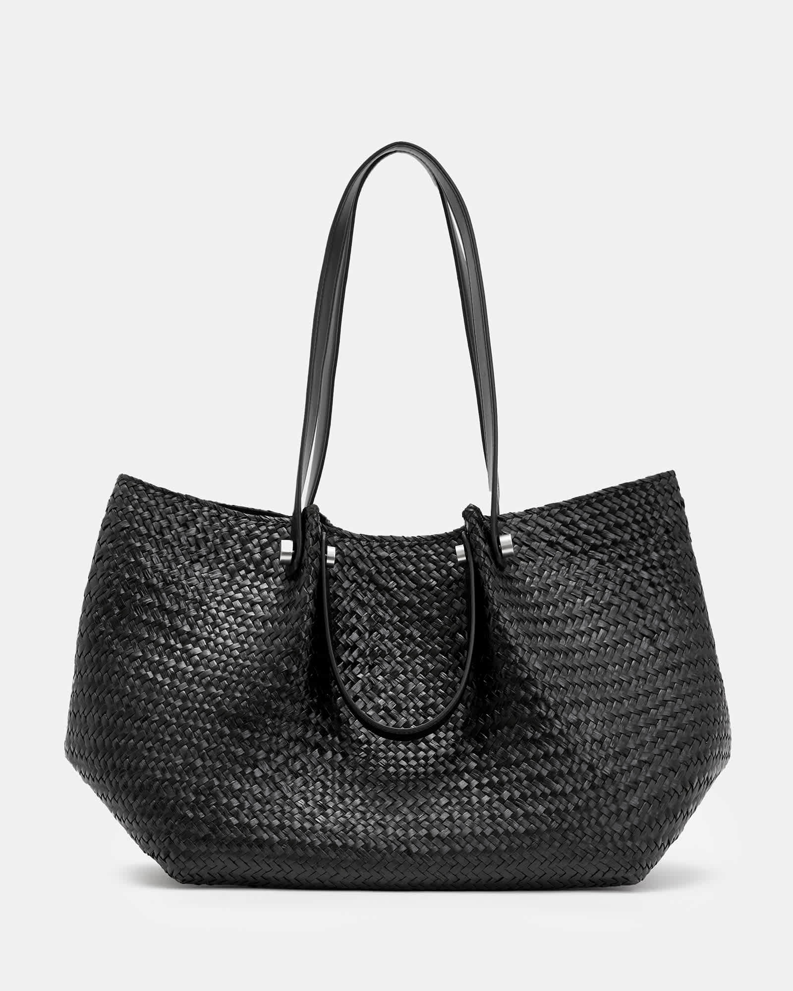 All Saints Allington Straw Tote Bag Allington Straw Tote Bag Black