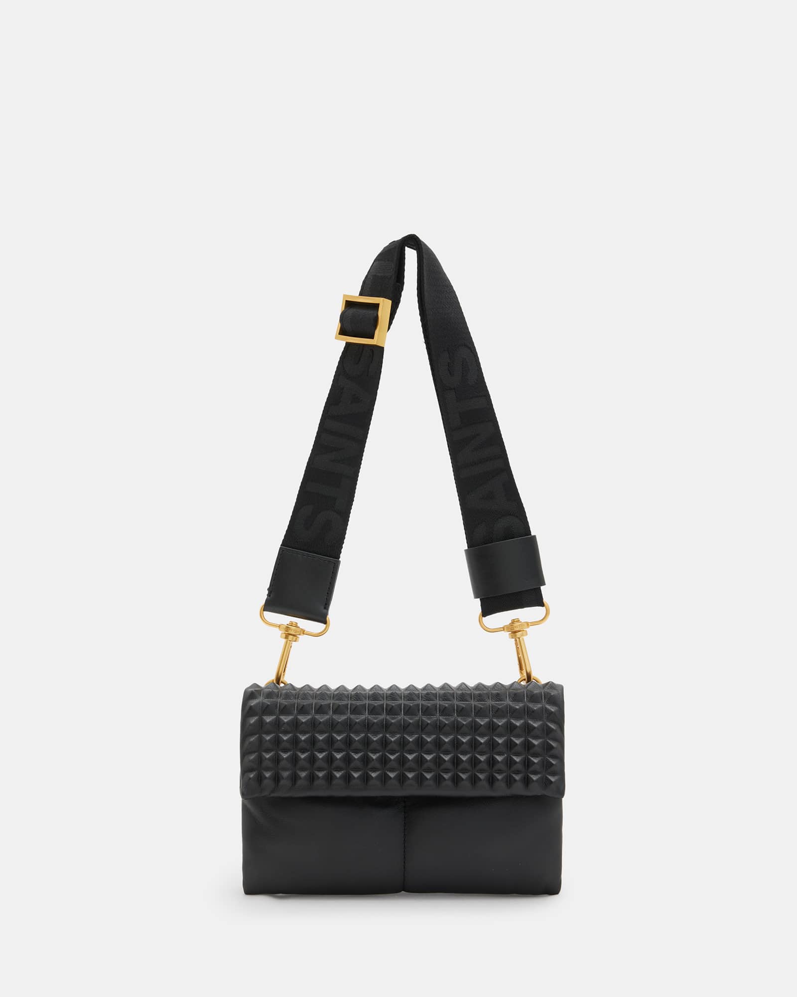 Ezra Studded Leather Crossbody Bag Black | ALLSAINTS US Ezra Studded Leather Crossbody Bag Black | ALLSAINTS US
