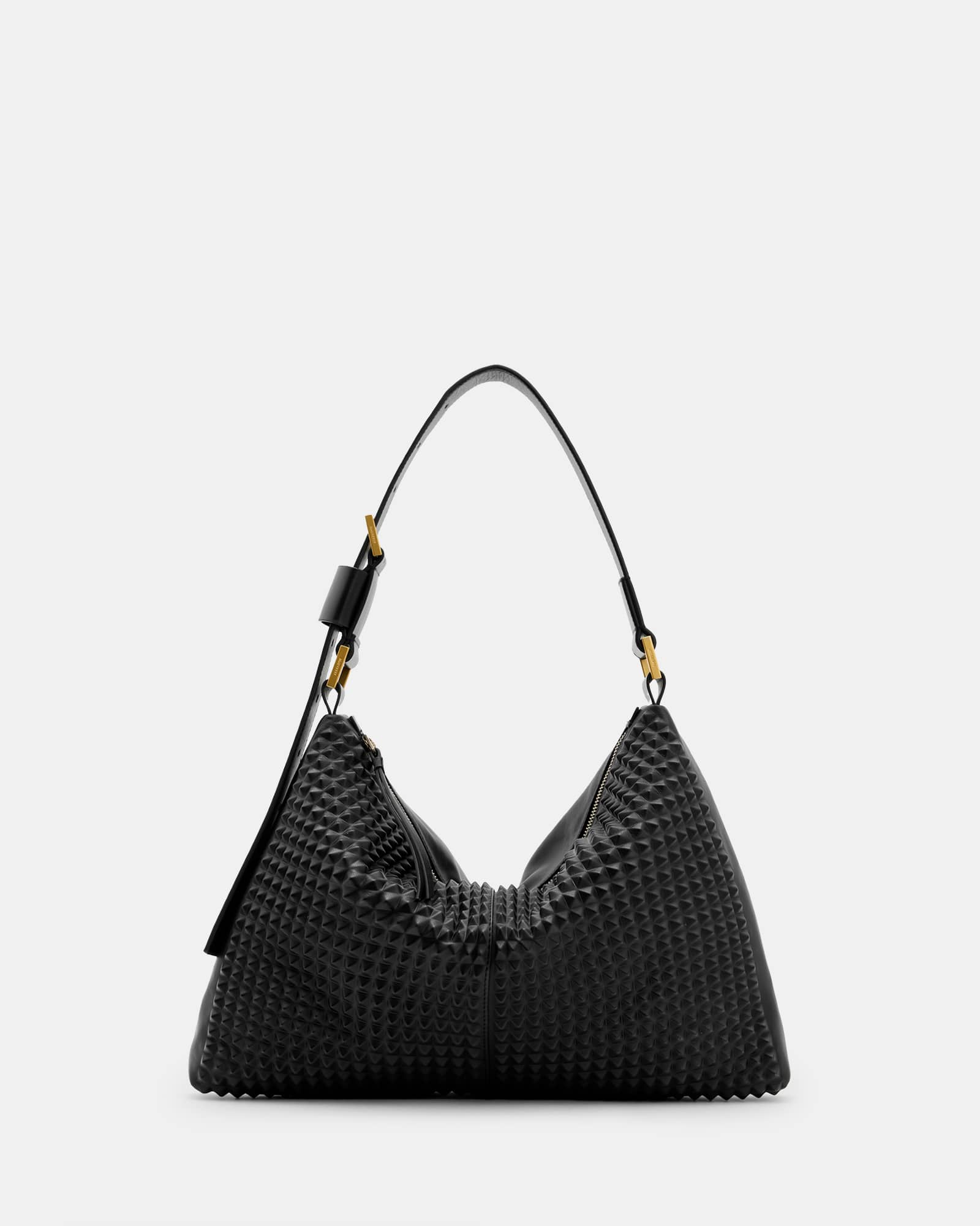 Edbury Studded Leather Shoulder Bag Black | ALLSAINTS US