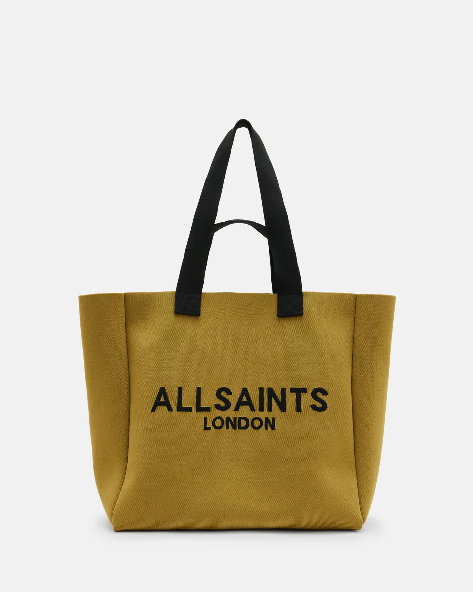本物の Izzy Logo Print Knitted Tote Bag SAP GREEN | ALLSAINTS US トートバッグ