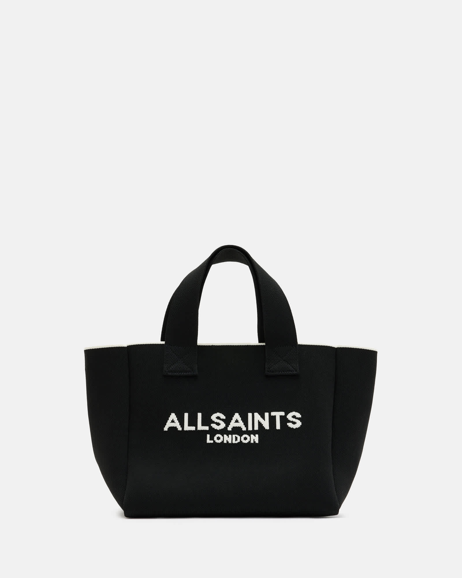 Izzy Logo Print Knitted Mini Tote Bag Black | ALLSAINTS US