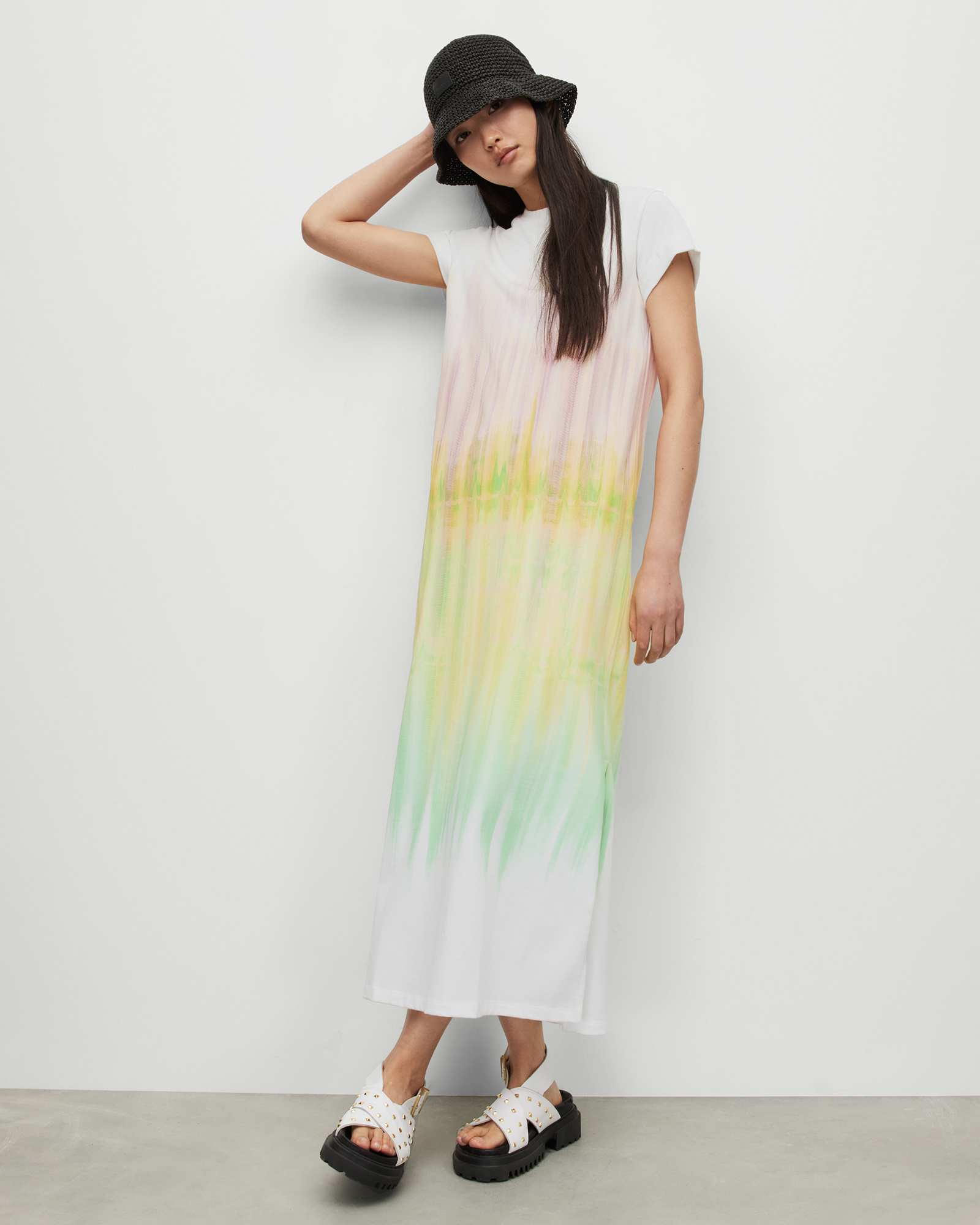 Anna Estrella Maxi Dress ACID GREEN | ALLSAINTS US
