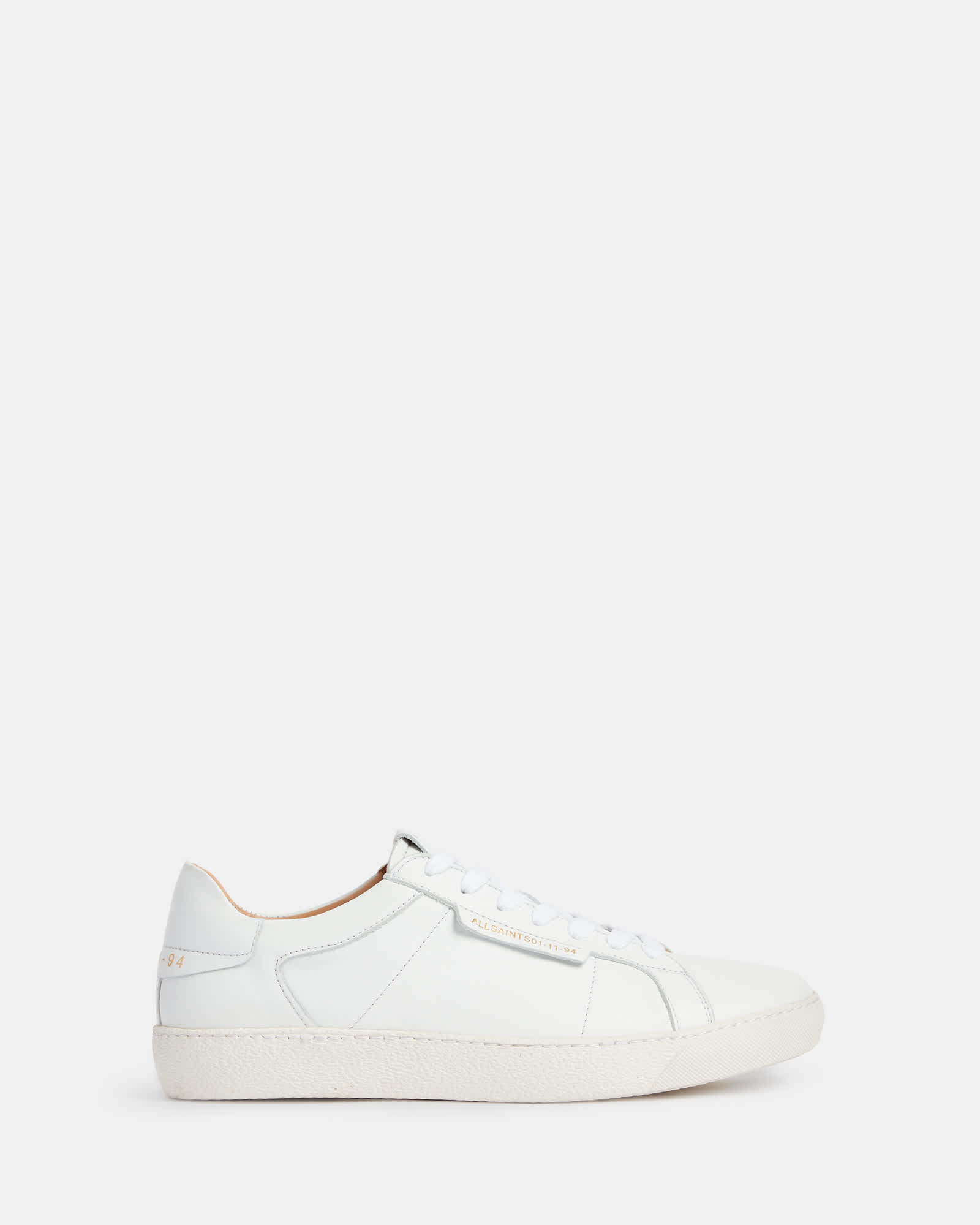 Sheer Round Toe Leather Sneakers White | ALLSAINTS US
