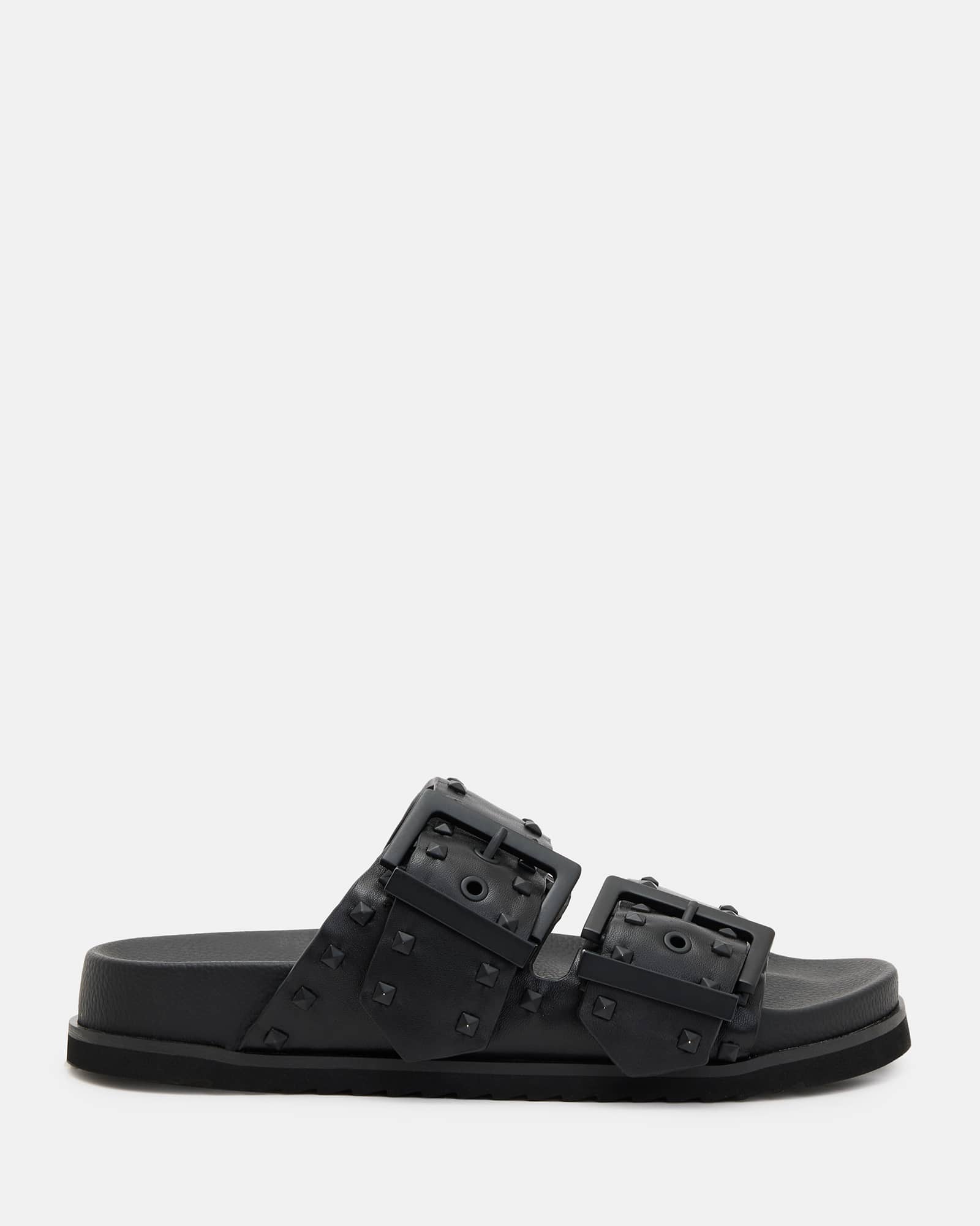 Sian Leather Studded Sandals Black | ALLSAINTS US