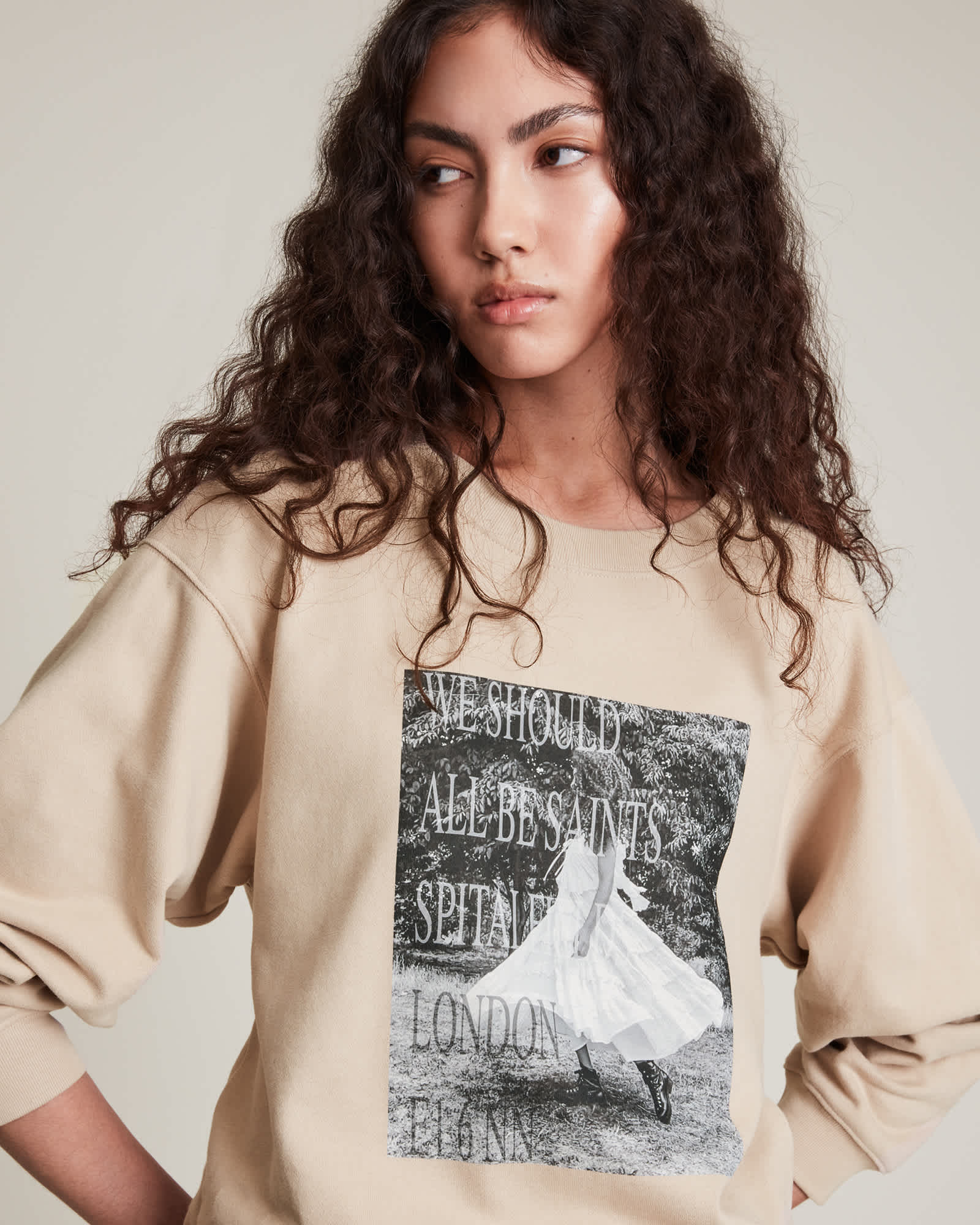 Olivia Demi Sweatshirt SOFT TAUPE | ALLSAINTS