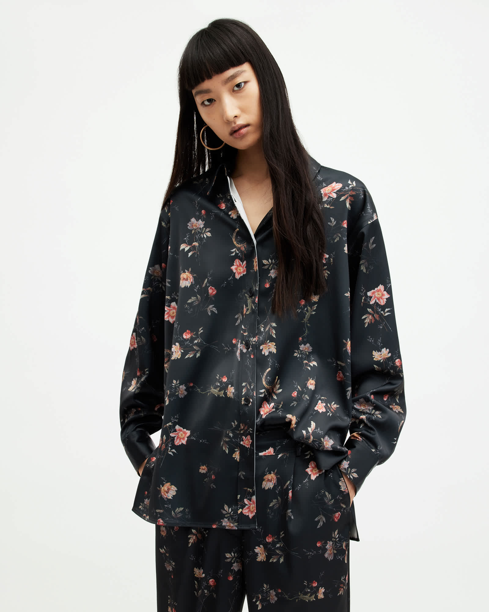 オールセインツ AllSaints Louisa Tanana Shirt レディース シャツ トップス Black WH533Z-5-1