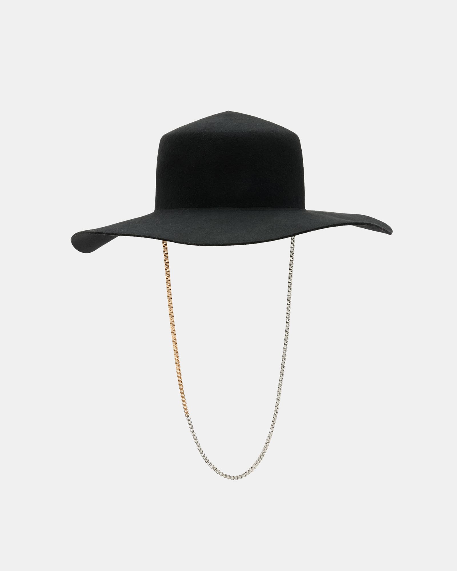 ALL SAINTS Felt Hat with Chain - Cream American Hat 40X Silver Sand Felt Hat 6 main image 3