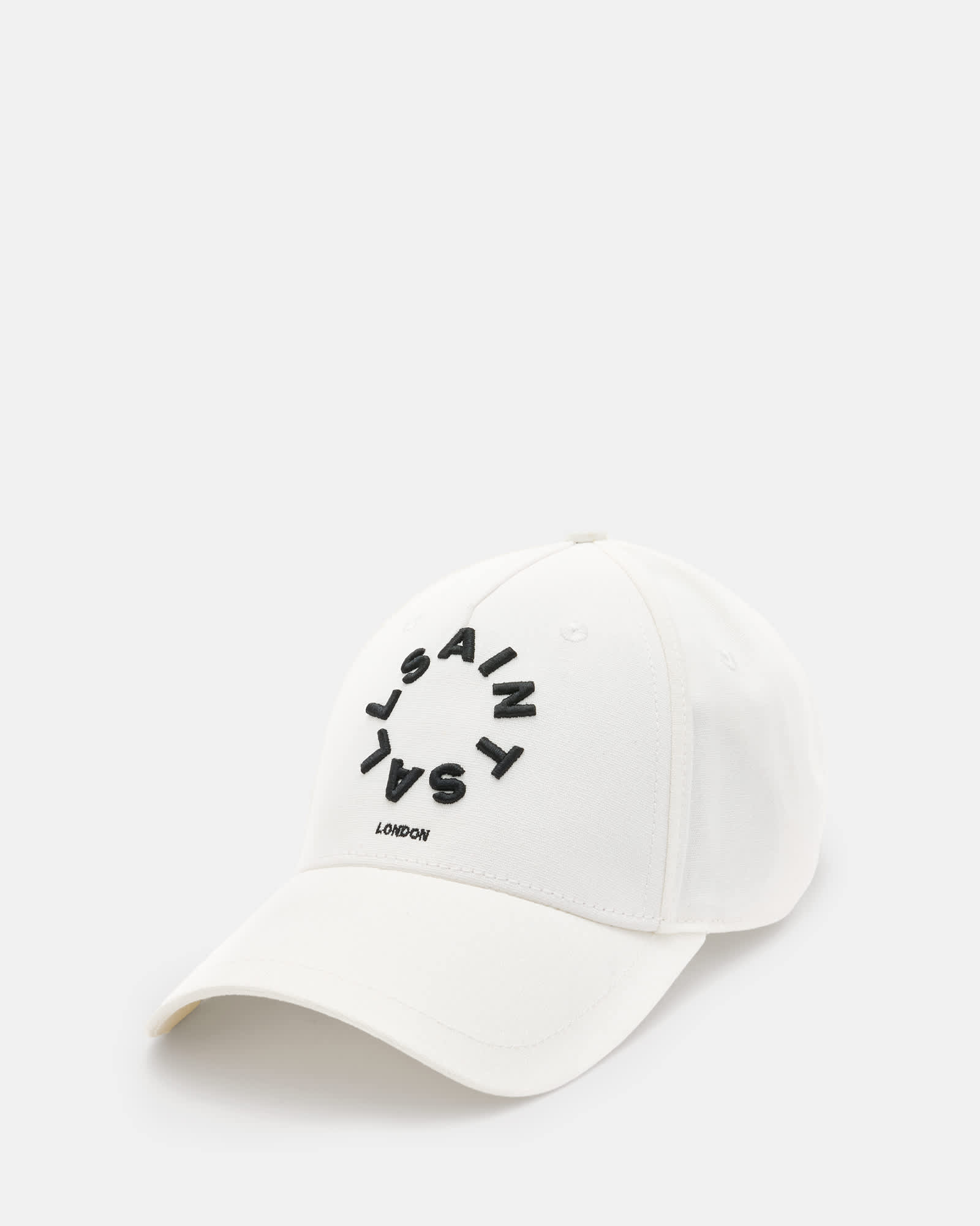 Tierra Embroidered Logo Baseball Cap Off White/Black
