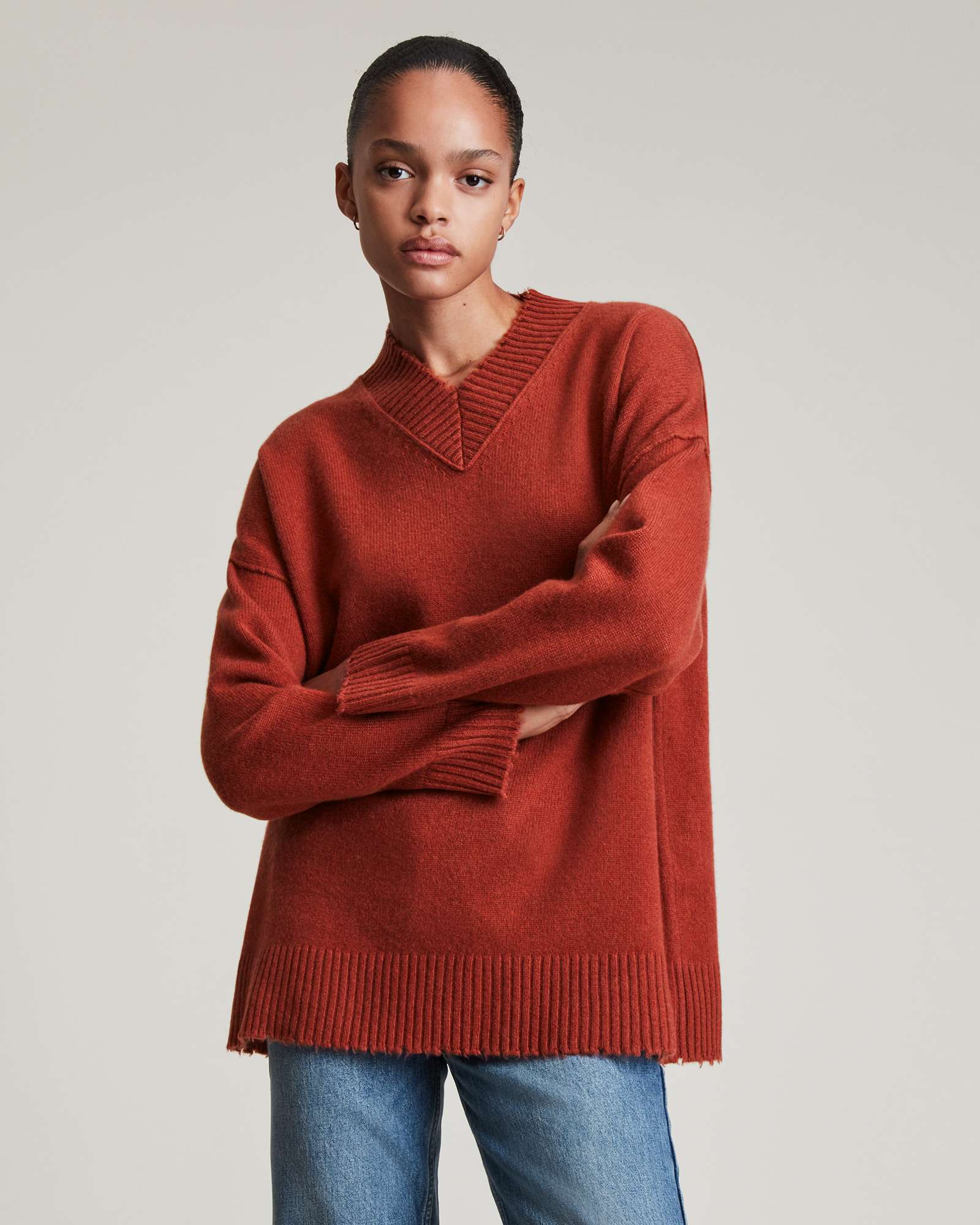 Jax Cashmere-Wool Blend Jumper SOFT RUST BROWN | ALLSAINTS