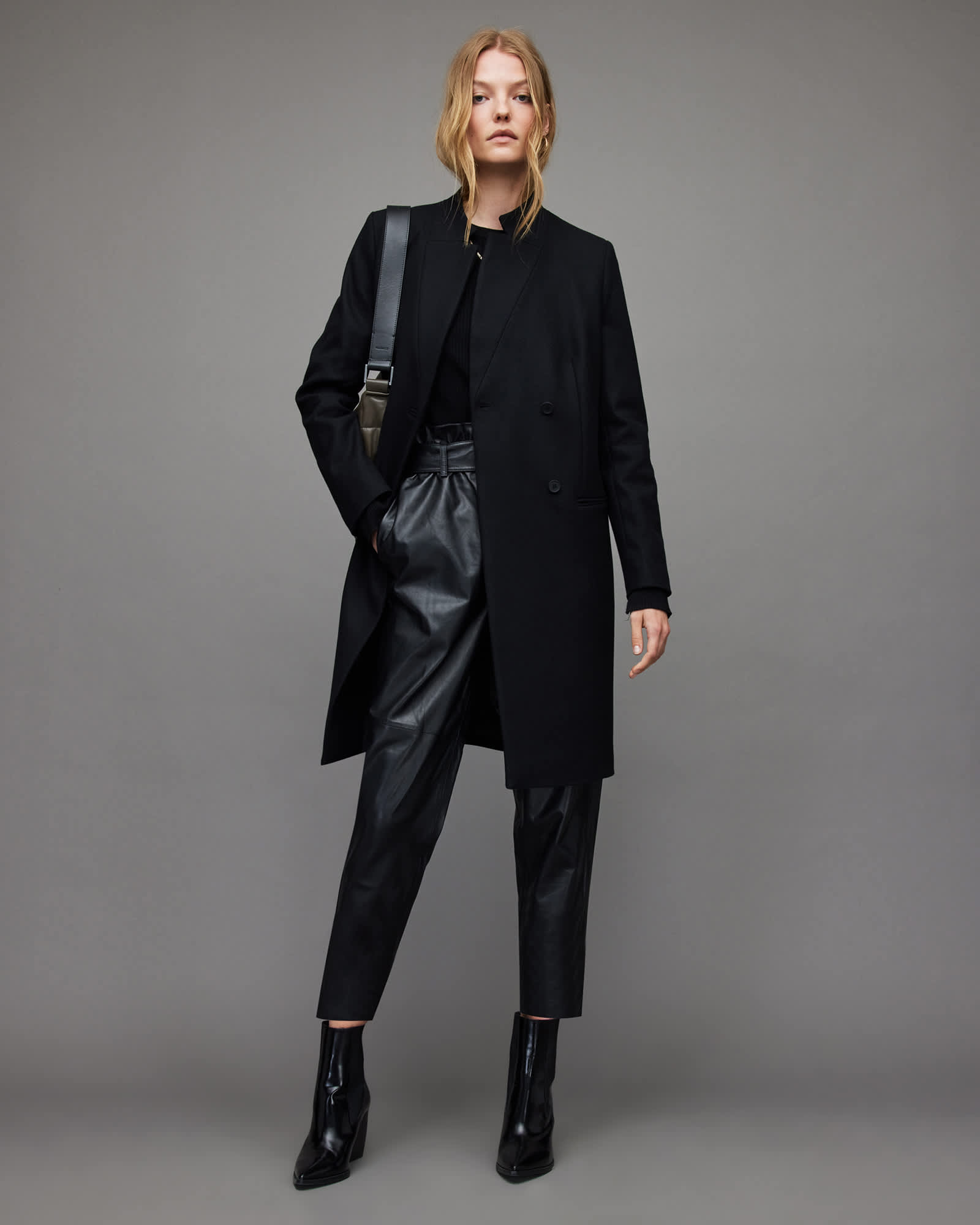 Sidney Recycled Wool-Cashmere Blend Coat Black | ALLSAINTS US Sidney Recycled Wool-Cashmere Blend Coat Black | ALLSAINTS US