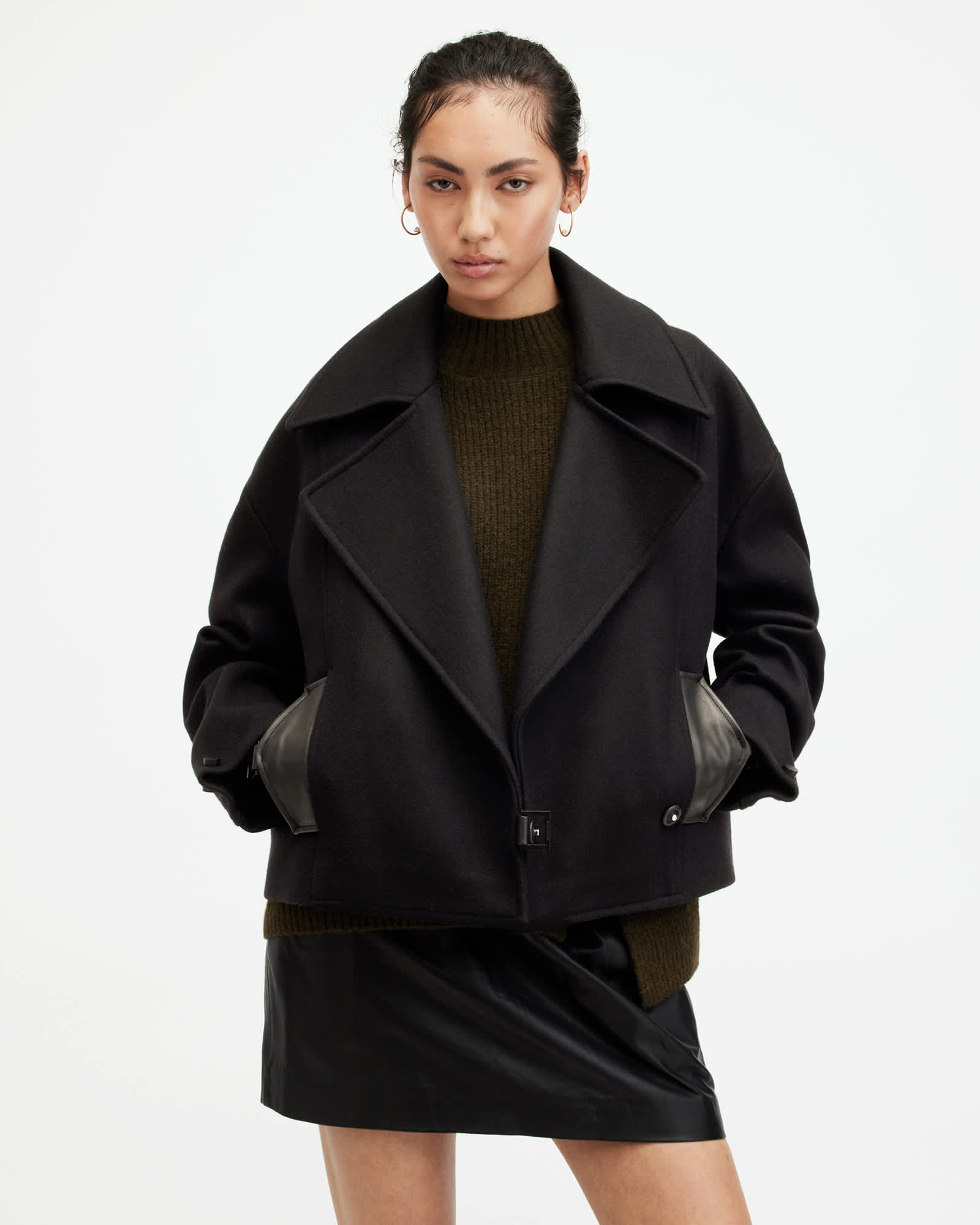 cropped jacket in lambskin | Saint Laurent | YSL TH