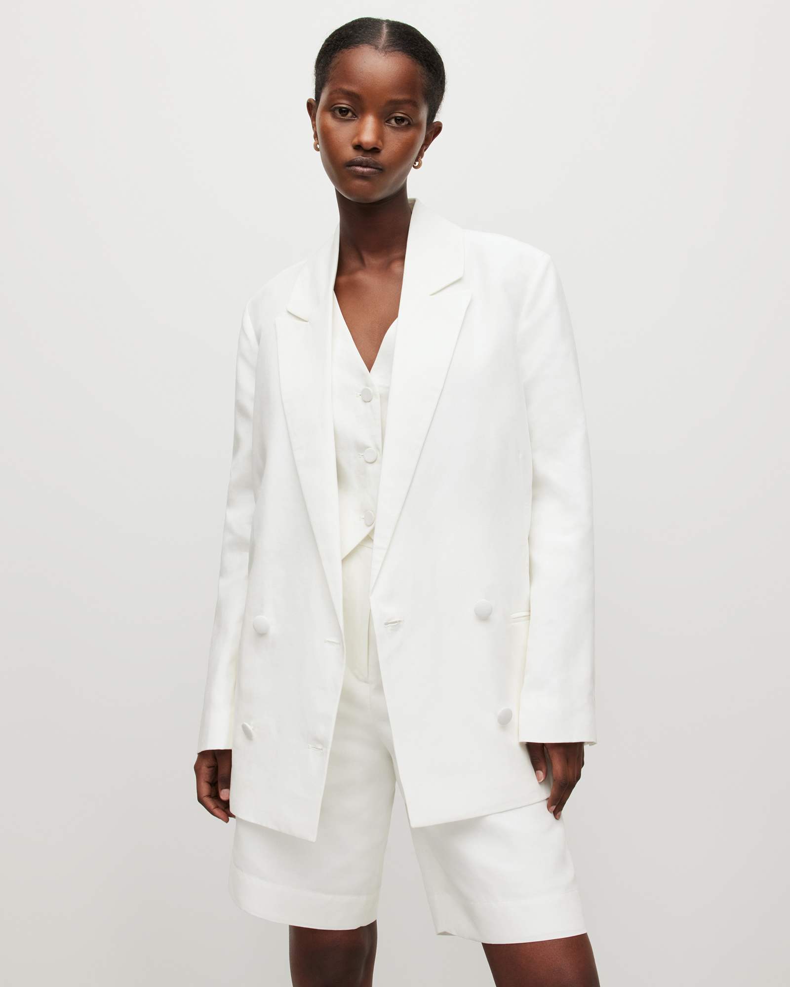 【利益還元祭】開催中！今年最後の大セール Petra Linen Blend Blazer Off White | ALLSAINTS ジャケット・アウター