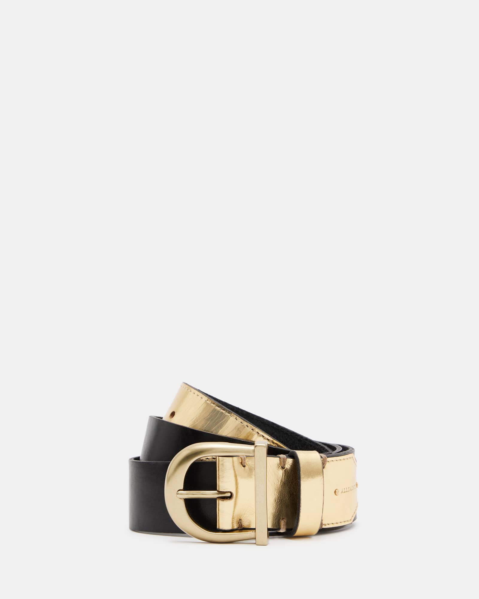 Briony Mixed Leather Western Belt GOLD/WARM BRASS | ALLSAINTS