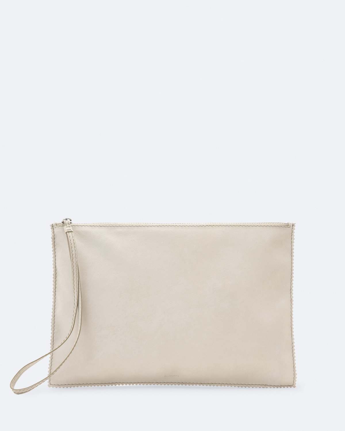 Siloh Pinked-Edge Large Leather Pouch by AllSaints
