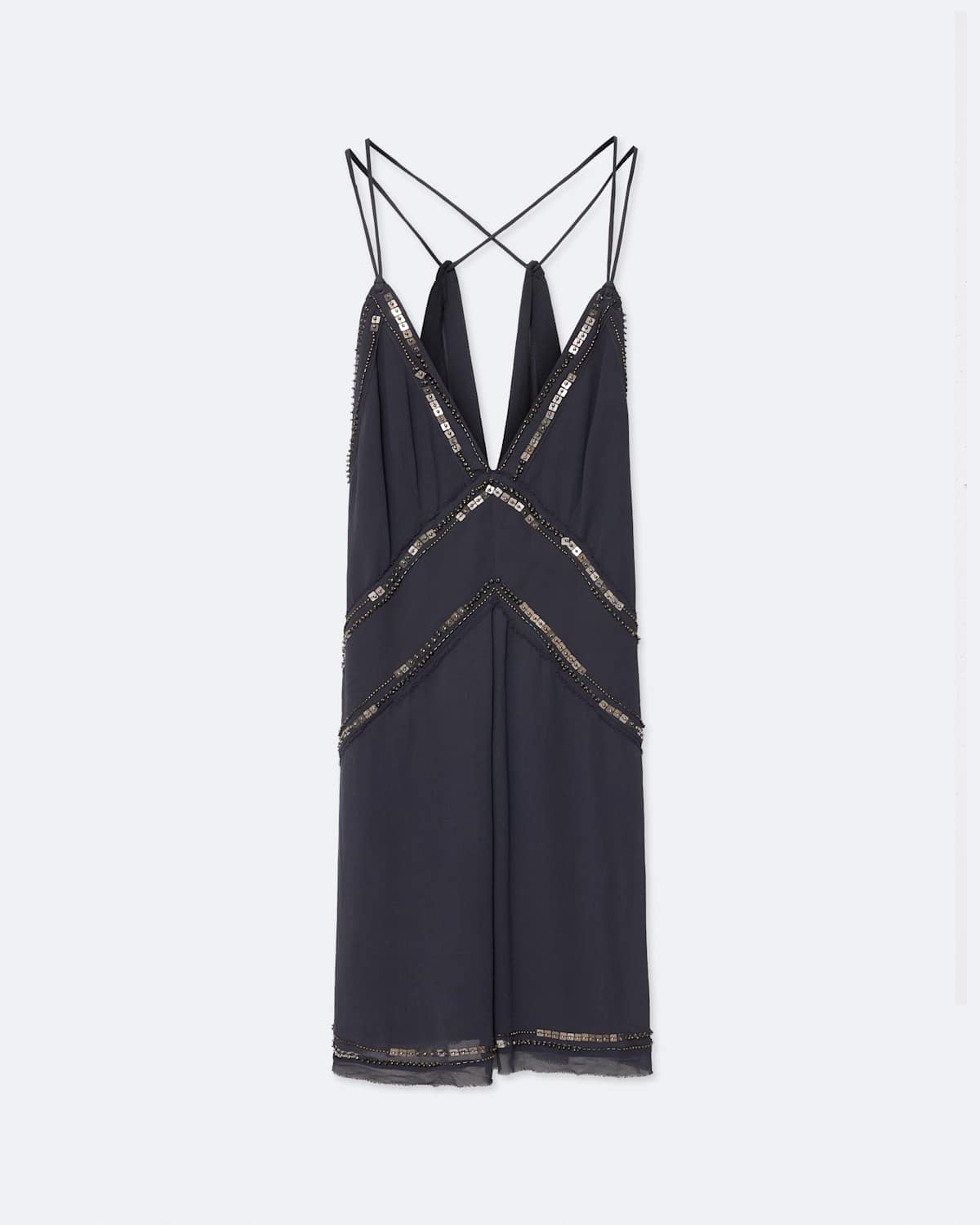 Fawn Embellished Viscose Mini Slip Dress by AllSaints