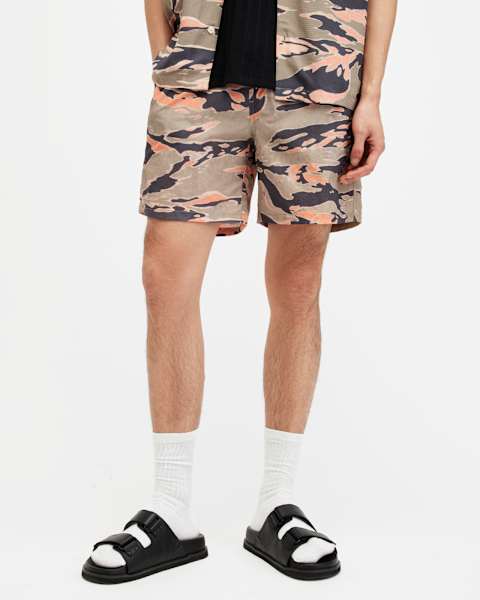 Solar Camouflage Print Swim Shorts