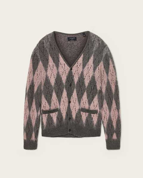 Andre Argyle Jacquard Cardigan