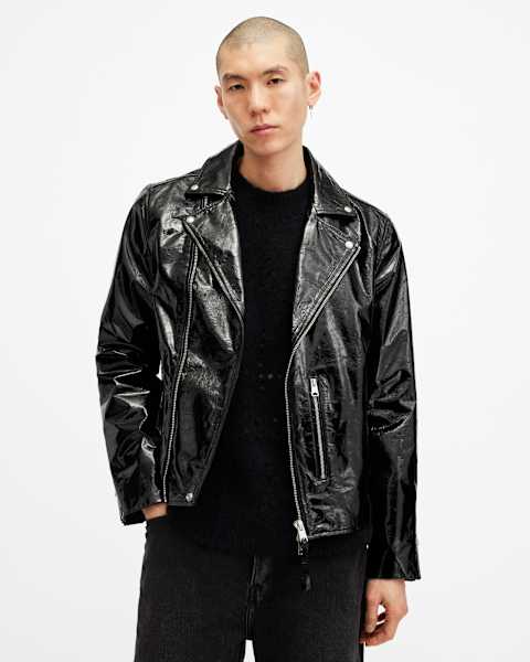 Badwan Slim Fit Leather Biker Jacket