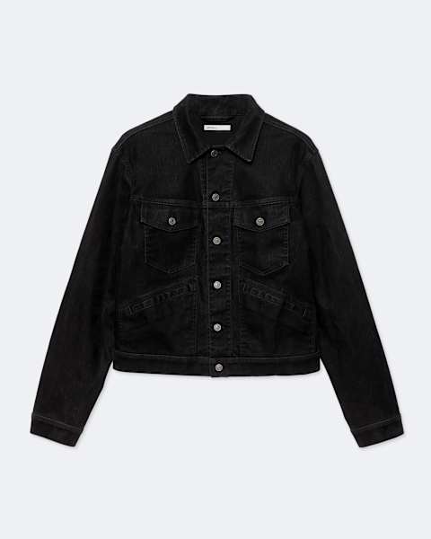 Flocked Denim Trucker Jacket
