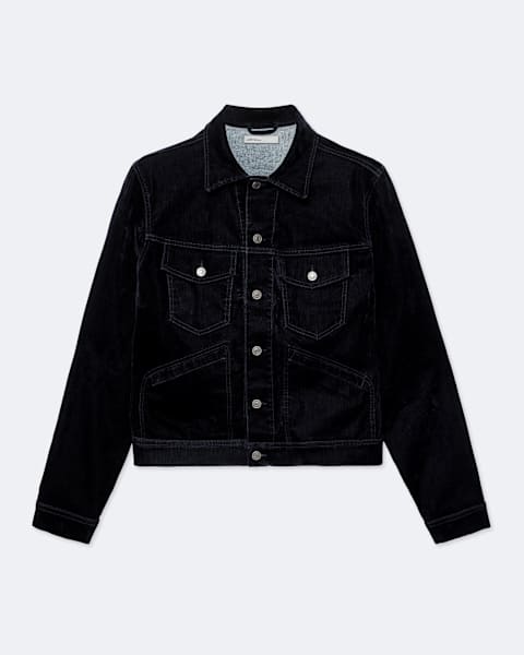 Flocked Denim Trucker Jacket
