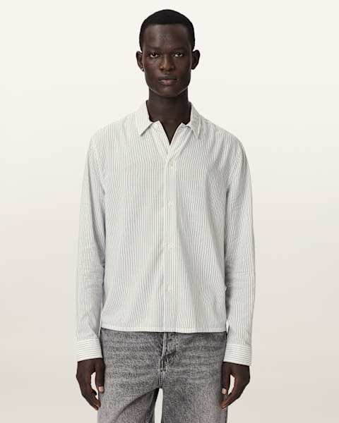 Furrow Long Sleeve Boxy Striped Shirt