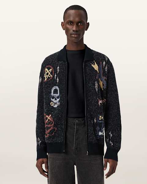 Meller Zip Up Jacquard Cardigan