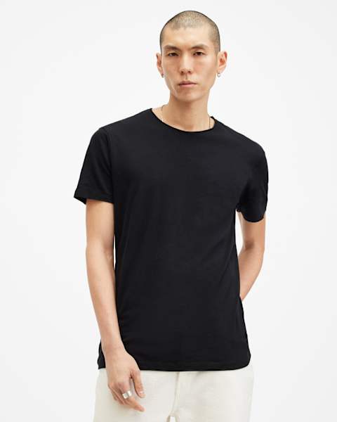 Figure Crew Neck Raw Edge T-Shirt