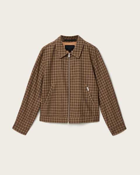 Lakeshaw Relaxed Fit Linen Blend Check Jacket