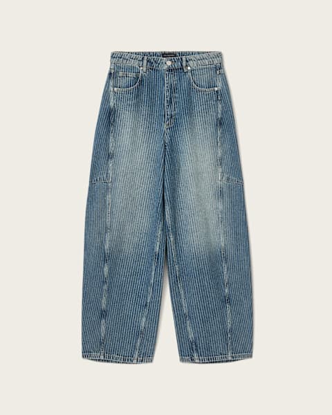 Carter Stripe Mid Rise Denim Jeans