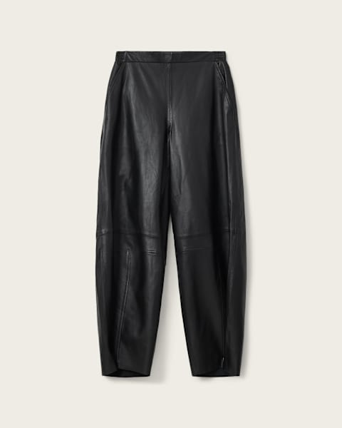 Etta Barrel Leg Leather Pants