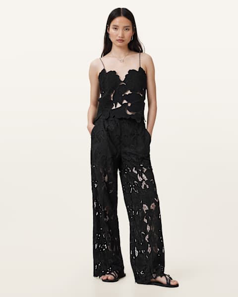 Charli Embroidered Straight Fit Pants