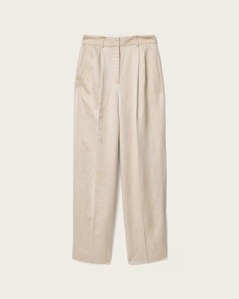 Helena Tailored Wide Leg Linen Blend Pants 