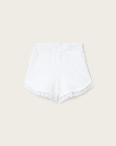 Lele Straight Fit Lace Trim Shorts
