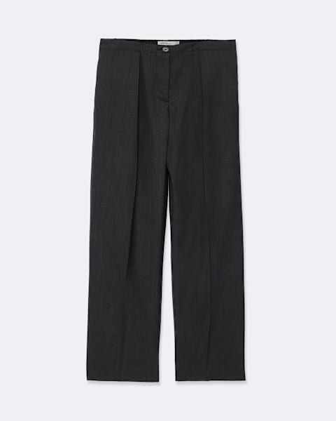 Leonie Wide-Leg Pleated Wool Pants