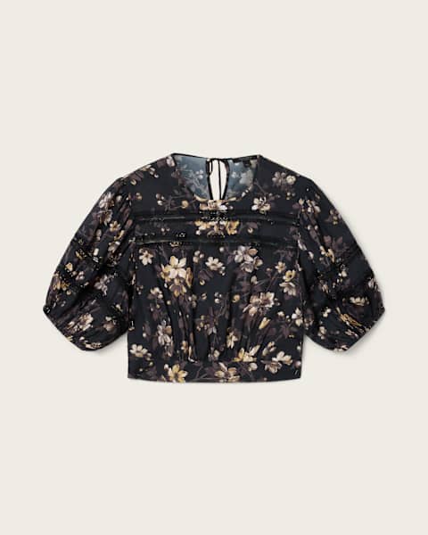 Peony Lace Trim Cropped Top