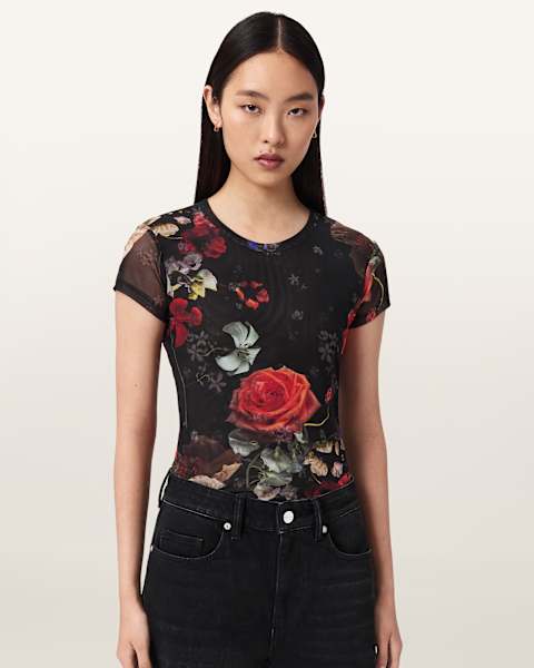 Ellie Mesh Floral T-Shirt