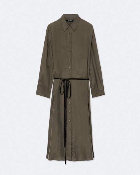Yurra Tied Cupro Shirt Dress