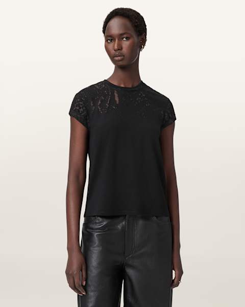 Anna Snake Print Devore T-Shirt