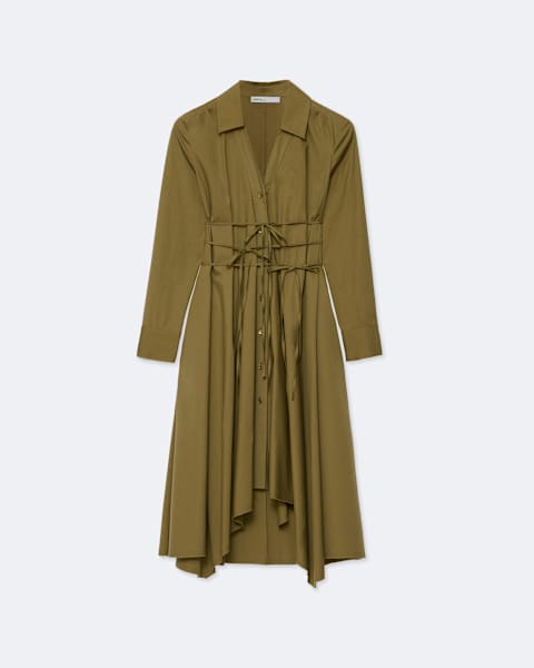 Marley Asymmetric Cotton-Poplin Shirt Dress