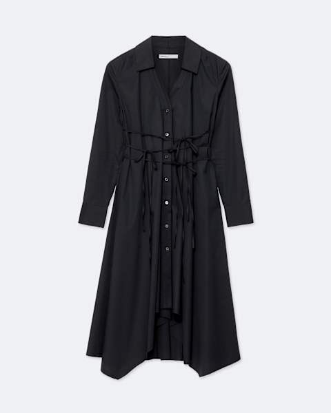 Marley Asymmetric Cotton-Poplin Shirt Dress