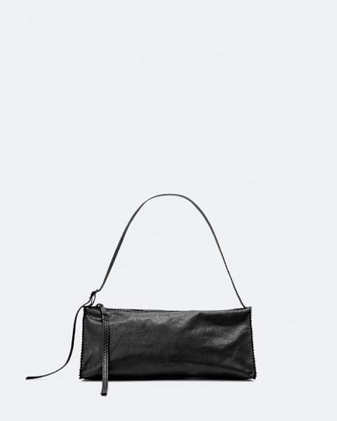Siloh Pinked-Edge Leather Shoulder Bag