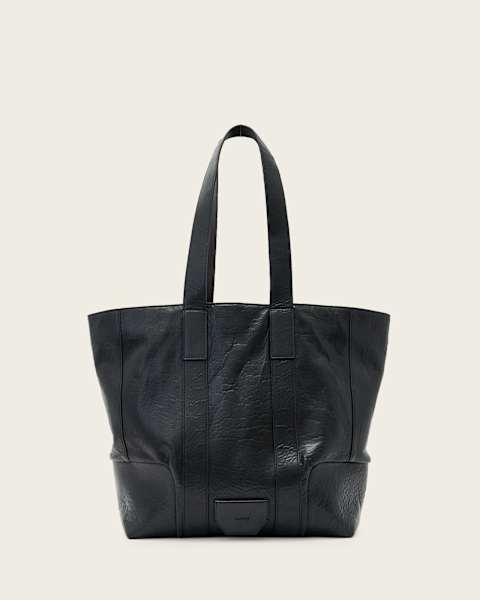 Ares Grain Leather Open Tote Bag