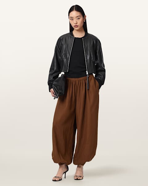 Harrie Linen Blend Baggy Fit Trousers