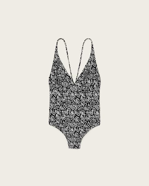 Saph Animal Print V-Neck Swimsuit