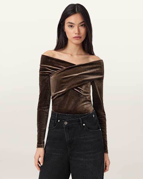Delta Velvet Wrap Top