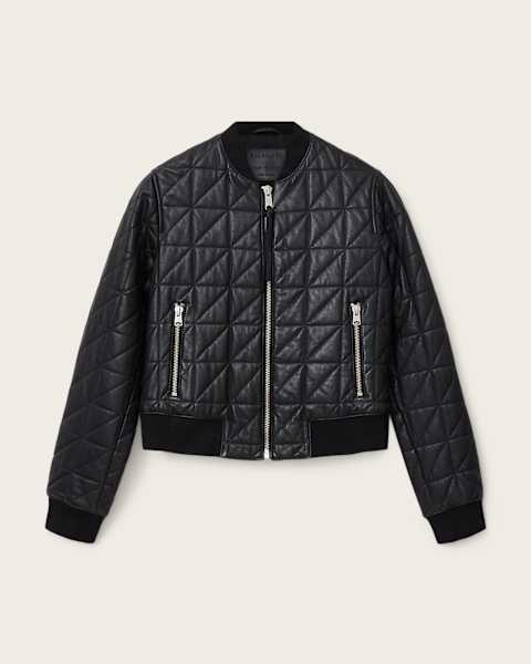 Carly Quilt Leather Bomber Jacket