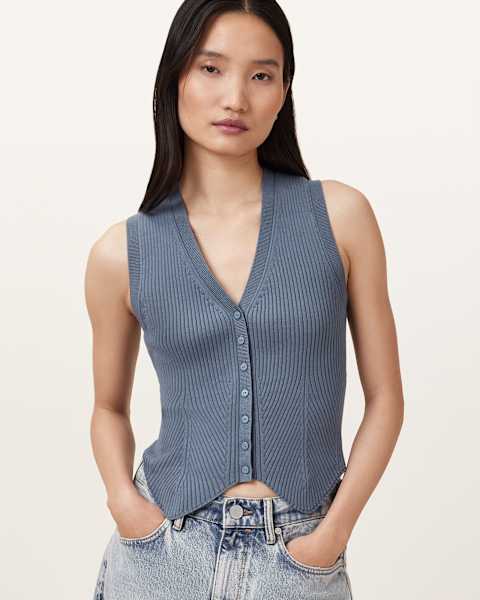 Image for Cruz Ribbed Knitted Waistcoat