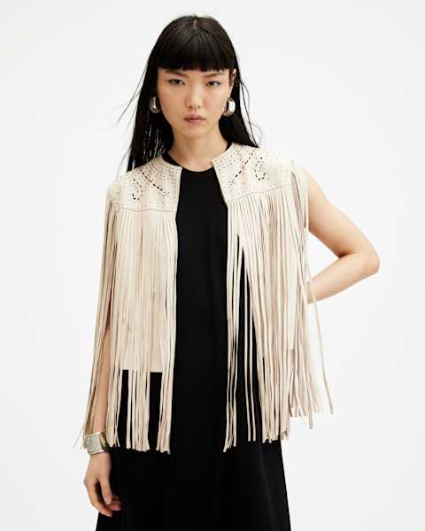 Elias Astral Leather Tassel Gilet